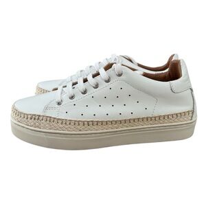 The FLEXX HI Tide White Leather Platform Sneaker Lace Up Casual Chic Size 9